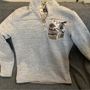Under Armour Gray Kids Sweatshirt with Camouflage Accent
